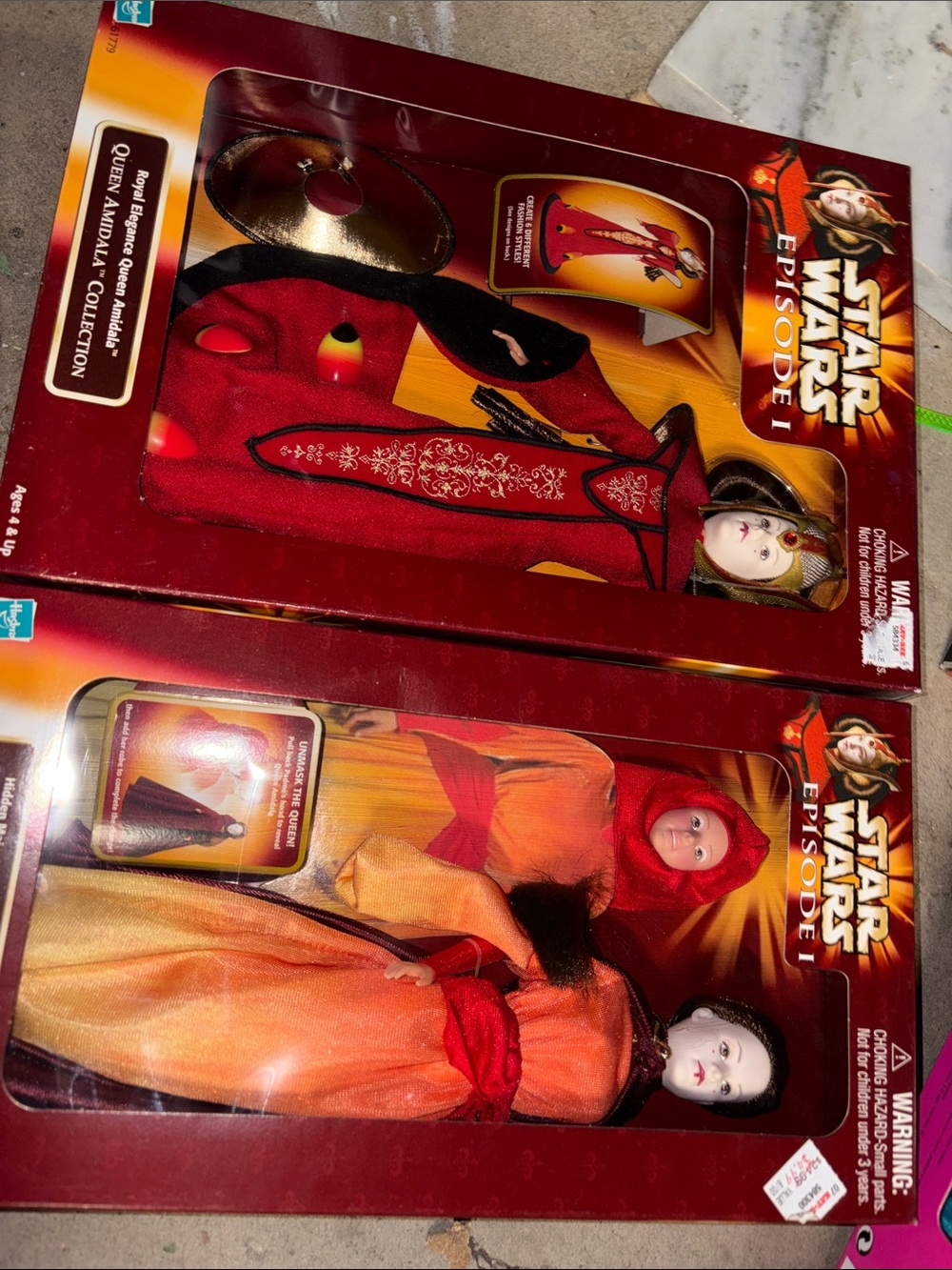 Queen Amidala & Royal Attendant Dolls - Red and Orange barbies and puzzle